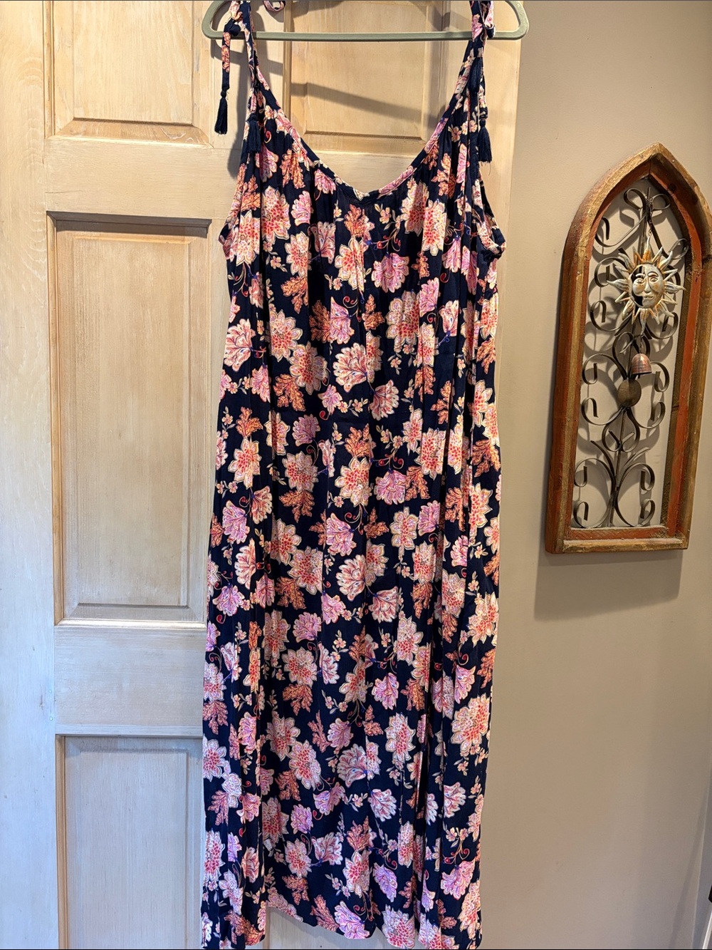 Old Navy Sundress Navy with Pink & Coral Floral Print XL
